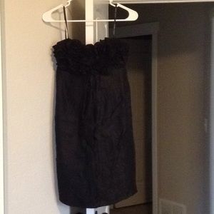 Black Strapless Rosette Cocktail Dress - Size S
